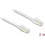 Delock RJ45 litteä verkkokaapeli Cat.8.1 U/FTP 40 Gbit/s asti 2 m valkoinen (81026)