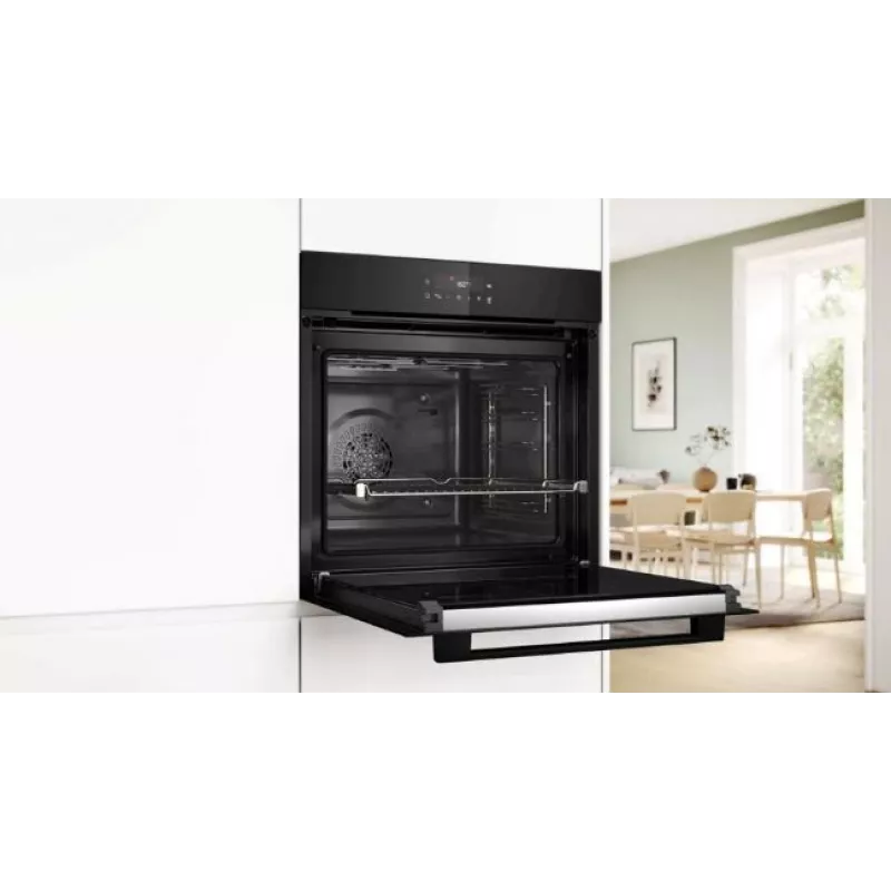 BOSCH HBG571EB4 kalusteisiin asennettava uuni, musta, 71 L, pyrolyyttinen itsepuhdistus, 7 lämmitystapaa