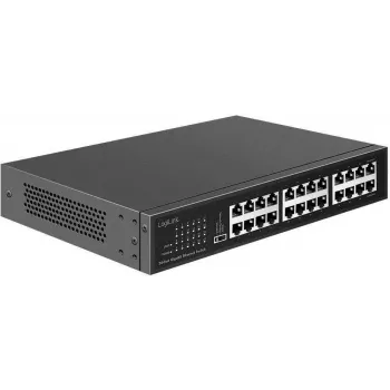 LogiLink 19 tuuman verkkokytkin 24 porttia Gigabit hallitsematon musta