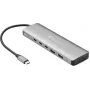 Sandberg USB-C - 5x USB-C + 2x USB-A -keskitin, 100W, USB 3.2 Gen 1, harmaa