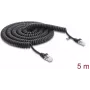 Delock RJ45-spiraalikaapeli Cat.5e 5 m musta (88019)