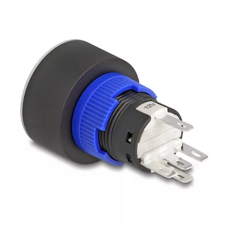 Delock painonappikytkin 22 mm litteä muovi valkoinen LED