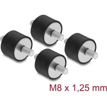 Delock tärinänvaimennin M8 x 1,25 mm D 30 x K 20 mm 2 x ulkokierteellä 4 kpl musta (60816)