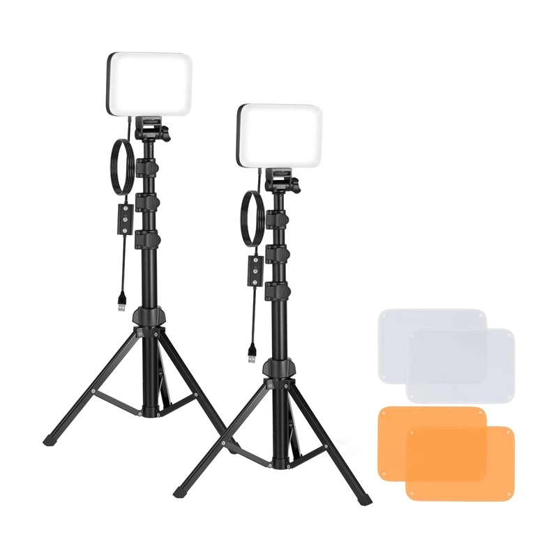 Neewer BP66 studiopakkaus kaksi LED-lamppua + suodatin + jalustat
