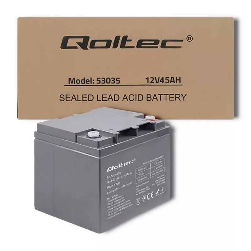 Qoltec 53035 AGM-akku 12V 45Ah 540A