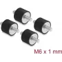 Delock tärinänvaimennin M6 x 1 mm D 20 x K 15 mm 2 x ulkokierteellä 4 kpl musta (60814)
