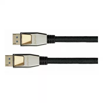 GoodConnections Python DisplayPort 2.0 -kaapeli 0,5 m musta täysmetalliliittimet 54 Gbit/s UHBR 13.5 4K 240 Hz 8K 60 Hz