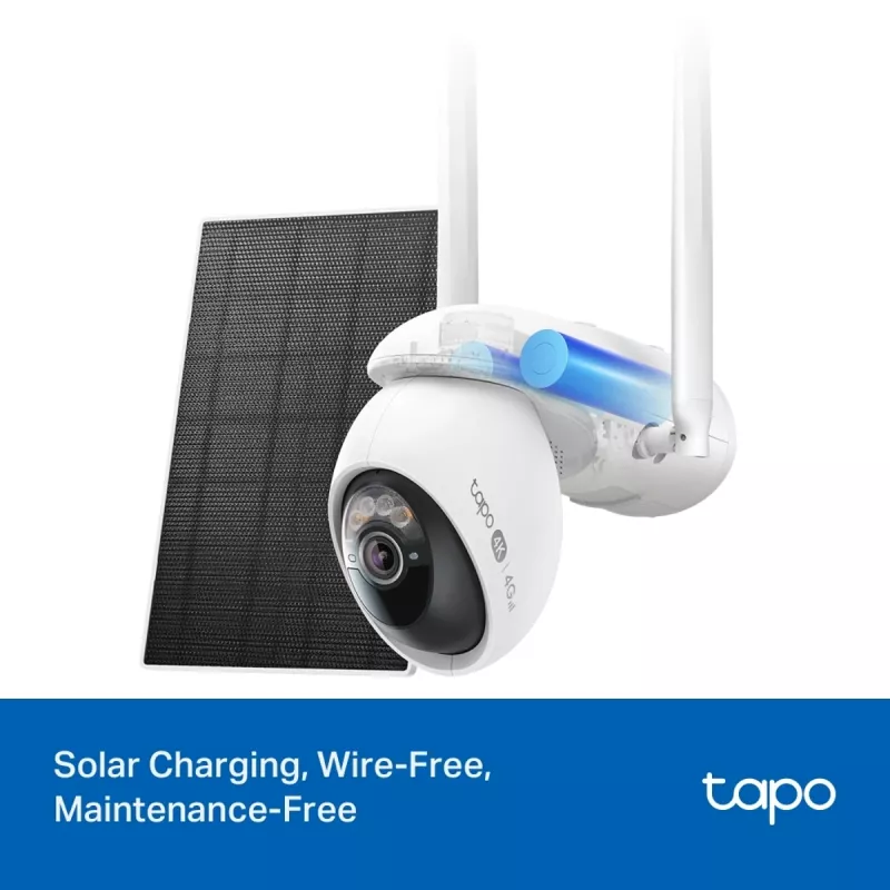 TP-LINK Tapo C665G -sarja ulko-IP-kamera ja aurinkopaneeli 4K 8MP Wi-Fi LTE