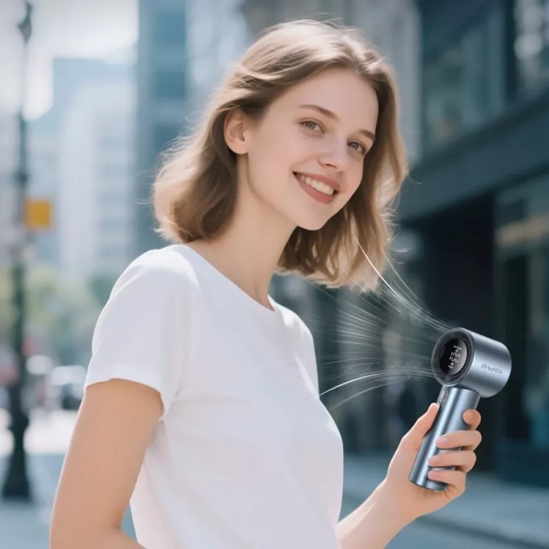 AWEI F38 Mini -käsituuletin sininen