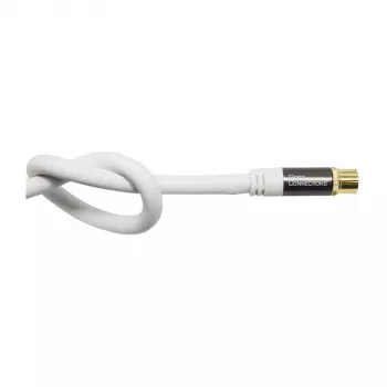 Good Connections SmartFLEX SAT-antennikaapeli, IEC/Coax kulmapistoke naarasliittimeen, kullattu, nelinkertaisesti suojattu, 120 dB, valkoinen, 1 m (GC-M2061)