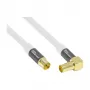 Good Connections SmartFLEX SAT-antennikaapeli, IEC/Coax kulmapistoke naarasliittimeen, kullattu, nelinkertaisesti suojattu, 120 dB, valkoinen, 1 m (GC-M2061)