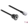 Delock RJ12 pistoke RJ12 naarasliittimeen paneeliasennus jatkokaapeli 1 m musta (91268)