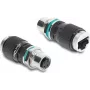Delock M12-adapteri D-koodattu 4-napainen naaras - RJ45-naaras paneeliasennus pyöreä suora