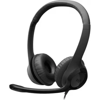 Logitech H390 USB-kuulokemikrofoni kohinaa vaimentavalla mikrofonilla, johdollinen, musta