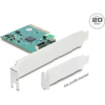 Delock PCI Express x4 -kortti 1 x sisäinen USB 20 Gbps Type-E Key A - Low Profile -muototekijä (91070)