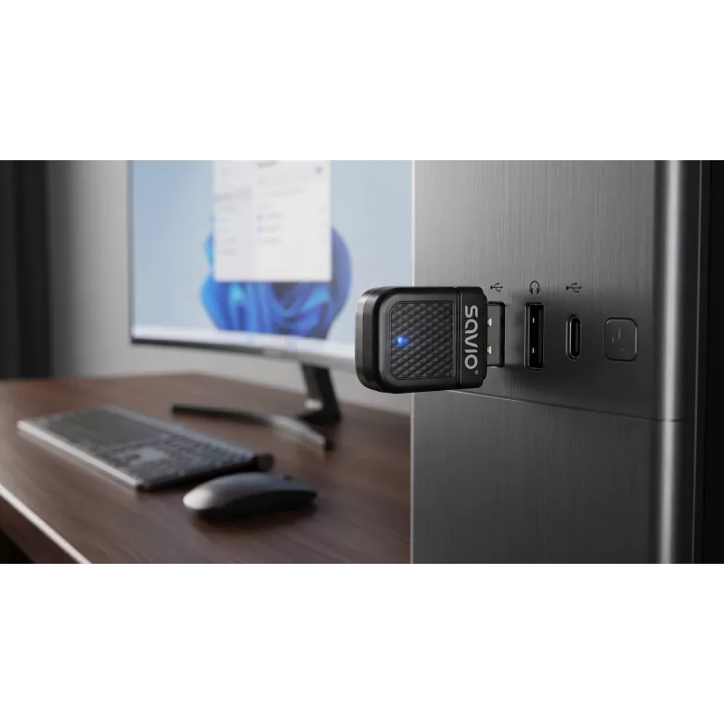 Savio BT-070 USB Wi-Fi 6 ja Bluetooth 5.4 -sovitin