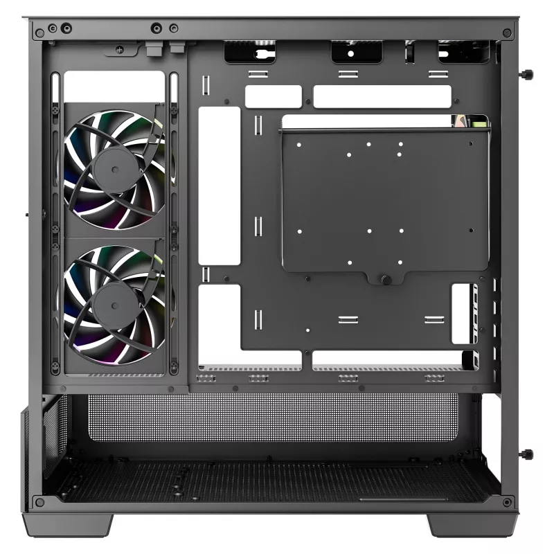 DeepCool CG380U Mid-Tower-kotelo, karkaistu lasi, 3x 120mm ARGB-tuuletinta, musta