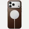 NOMAD Modern Leather -kotelo iPhone 17 Pro Maxille, Horween-nahka, Rustic Brown, MagSafe-yhteensopiva