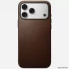 NOMAD Modern Leather -kotelo iPhone 17 Pro Maxille, Horween-nahka, Rustic Brown, MagSafe-yhteensopiva