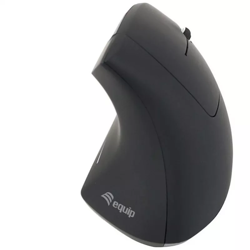 Equip 245110 pystysuora ergonominen langaton hiiri - oikeakätisille - 2,4 GHz - USB-vastaanotin - musta