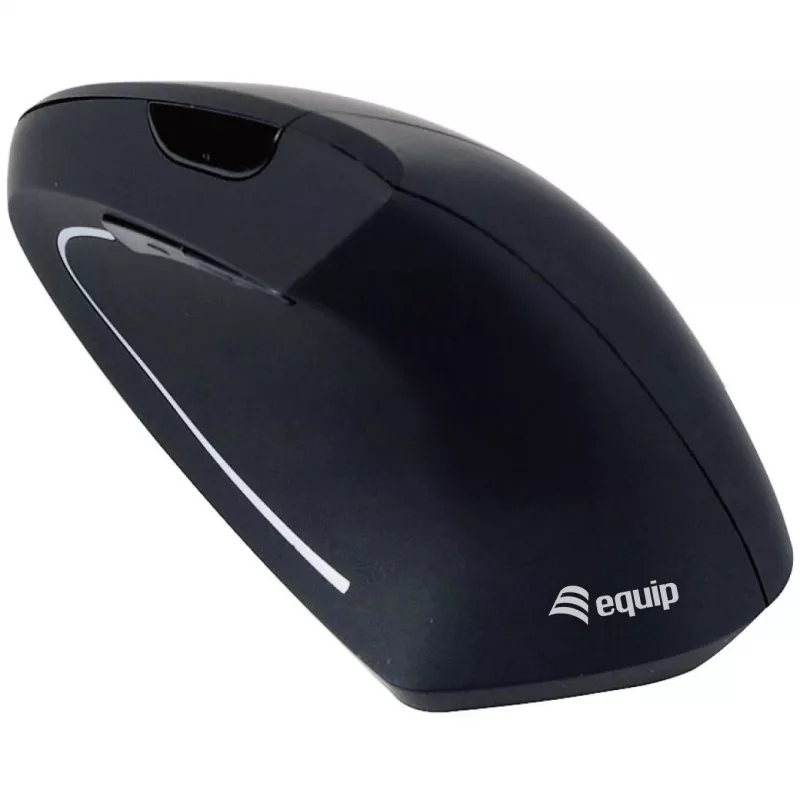 Equip 245110 pystysuora ergonominen langaton hiiri - oikeakätisille - 2,4 GHz - USB-vastaanotin - musta