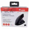 Equip 245110 pystysuora ergonominen langaton hiiri - oikeakätisille - 2,4 GHz - USB-vastaanotin - musta
