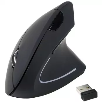 Equip 245110 pystysuora ergonominen langaton hiiri - oikeakätisille - 2,4 GHz - USB-vastaanotin - musta
