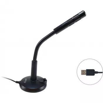 Equip pöytämikrofoni säädettävällä kulmalla, USB-liitäntä, musta
