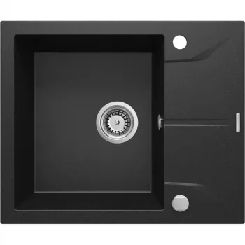DEANTE 1-altainen graniittinen tiskipöytäallas kuivauskaiteella Graphite Metallic Andante