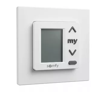 SOMFY Chronis Uno 50 digitaalinen ajastin rullaverhoille ja kaihtimille, 50x50mm, puhtaanvalkoinen (RAL 9010), 230V