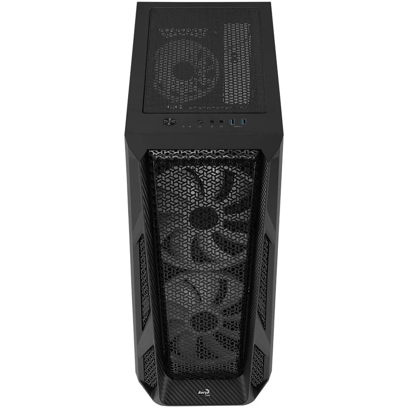 Aerocool AirHawk Duo Midi-tornikotelo, karkaistu lasi - musta