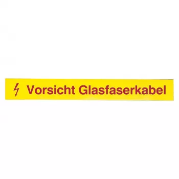 EFB-Elektronik kuituoptiikan varoitusmerkki, Caution Fiber Optic Cable, 50 kpl:n pakkaus (80361.1-50)