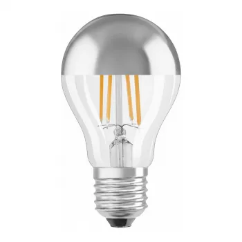 LEDVANCE LED-lamppu 6,5W E27 650lm 2700K lämminvalkoinen hopeakruunu 300°