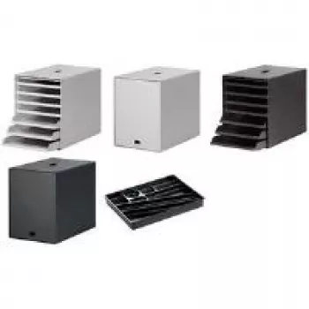 DURABLE IDEALBOX PLUS työpöytälaatikkoyksikkö - 7 laatikkoa - harmaa - C4/A4 - polystyreeni