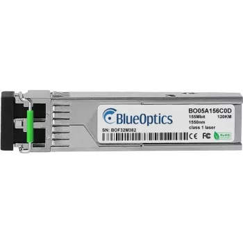 BlueOptics M-FAST SFP-LH/LC yhteensopiva SFP-lähetin-vastaanotin yksimuotokuidun 155 Mbit/s tiedonsiirtoon kuituverkoissa, tukee Fast Ethernet-, Fibre Channel- tai SONET/SDH-sovelluksia kytkimissä, reitittimissä, tallennusjärjestelmissä ja vastaavissa