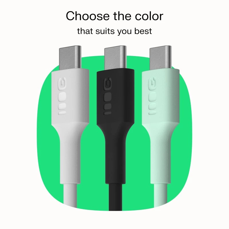 GREEN CELL USB-C - USB-C PowerFlex 100W silikonikaapeli 1,2m musta