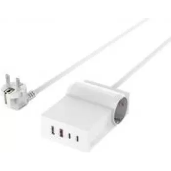 4smarts USB-C/A -jatkojohto Desk GaN 65W valkoinen