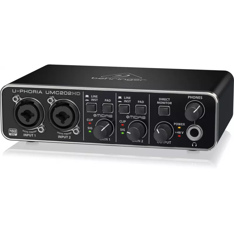 Behringer UMC202HD USB-äänikortti MIDAS-esivahvistimilla