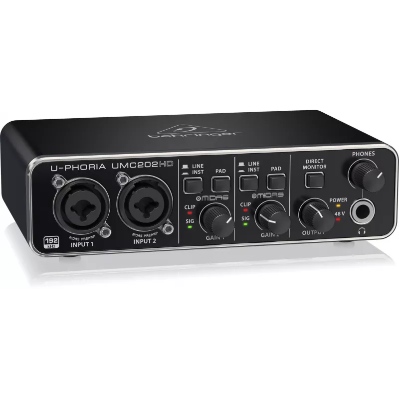 Behringer UMC202HD USB-äänikortti MIDAS-esivahvistimilla