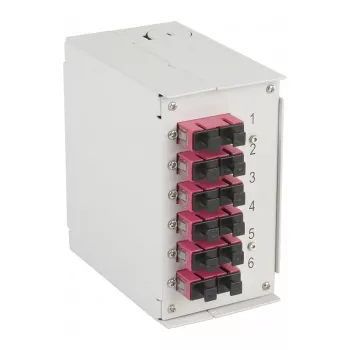 EFB-ELEKTRONIK DIN-kiskolaatikko OM4 6x SC-duplex-liitäntä ilman pigtaileja (BHS60203.6OM4)