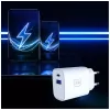 3MK FlowPower 30W USB-A USB-C PD 3.0 QC 4+ seinälaturi valkoinen
