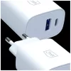 3MK FlowPower 30W USB-A USB-C PD 3.0 QC 4+ seinälaturi valkoinen