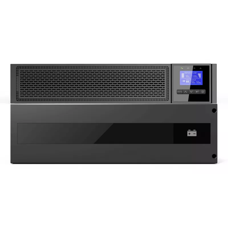 LevelOne VOLTA UPS-2110 Online Double Conversion UPS 10KVA/10000W 6U Rack/Tower musta