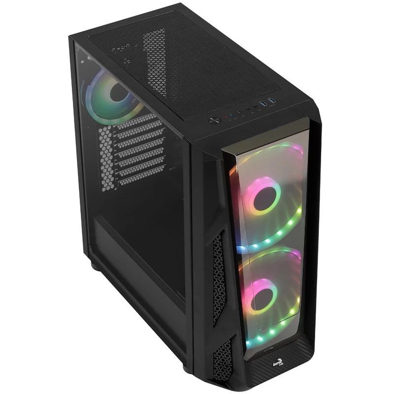Aerocool NightHawk Duo Midi-Tower, Tempered Glass - musta
