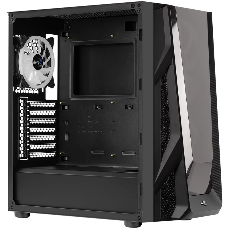 Aerocool NightHawk Duo Midi-Tower, Tempered Glass - musta