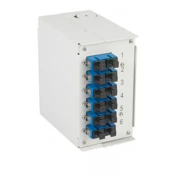 EFB-ELEKTRONIK DIN-kisko kuituoptinen jakorasia OS2 G652D 12xSC pigtail 6x SC-Duplex-sovitin (BHS70223.12)