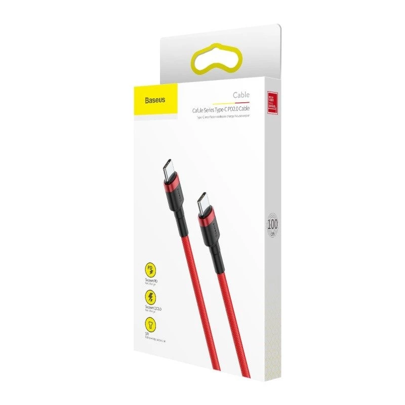 Baseus Cafule USB-C - USB-C kaapeli 60W 1m punainen