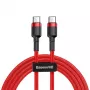 Baseus Cafule USB-C - USB-C kaapeli 60W 1m punainen