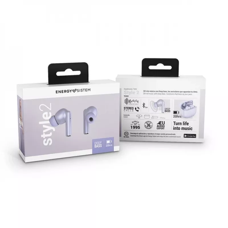 Energy Sistem Style 2 True Wireless -nappikuulokkeet violetti