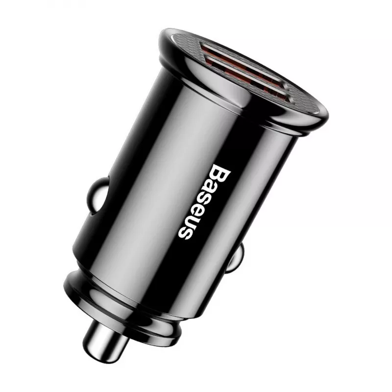 Baseus Circular 2xUSB QC3.0 5A 30W autolaturi (musta)